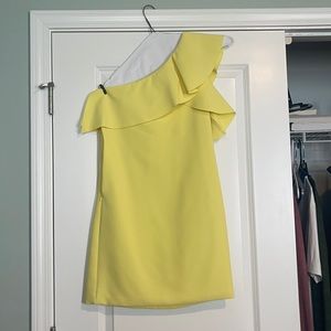 Yellow one shoulder dress